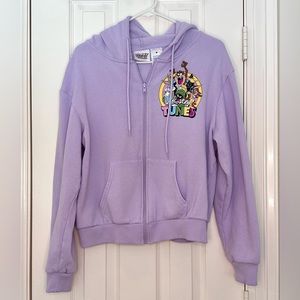 Lavender Looney Tunes Characters Zip Up Hoodie Sweatshirt